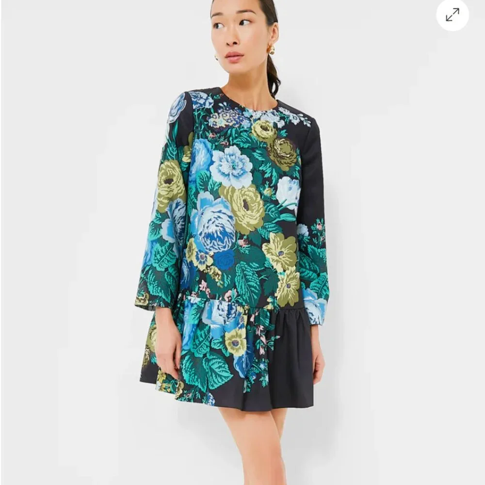 Tuckernuck Black Verdant Floral Pierce Dress - Size XXL - Picture 1 of 9